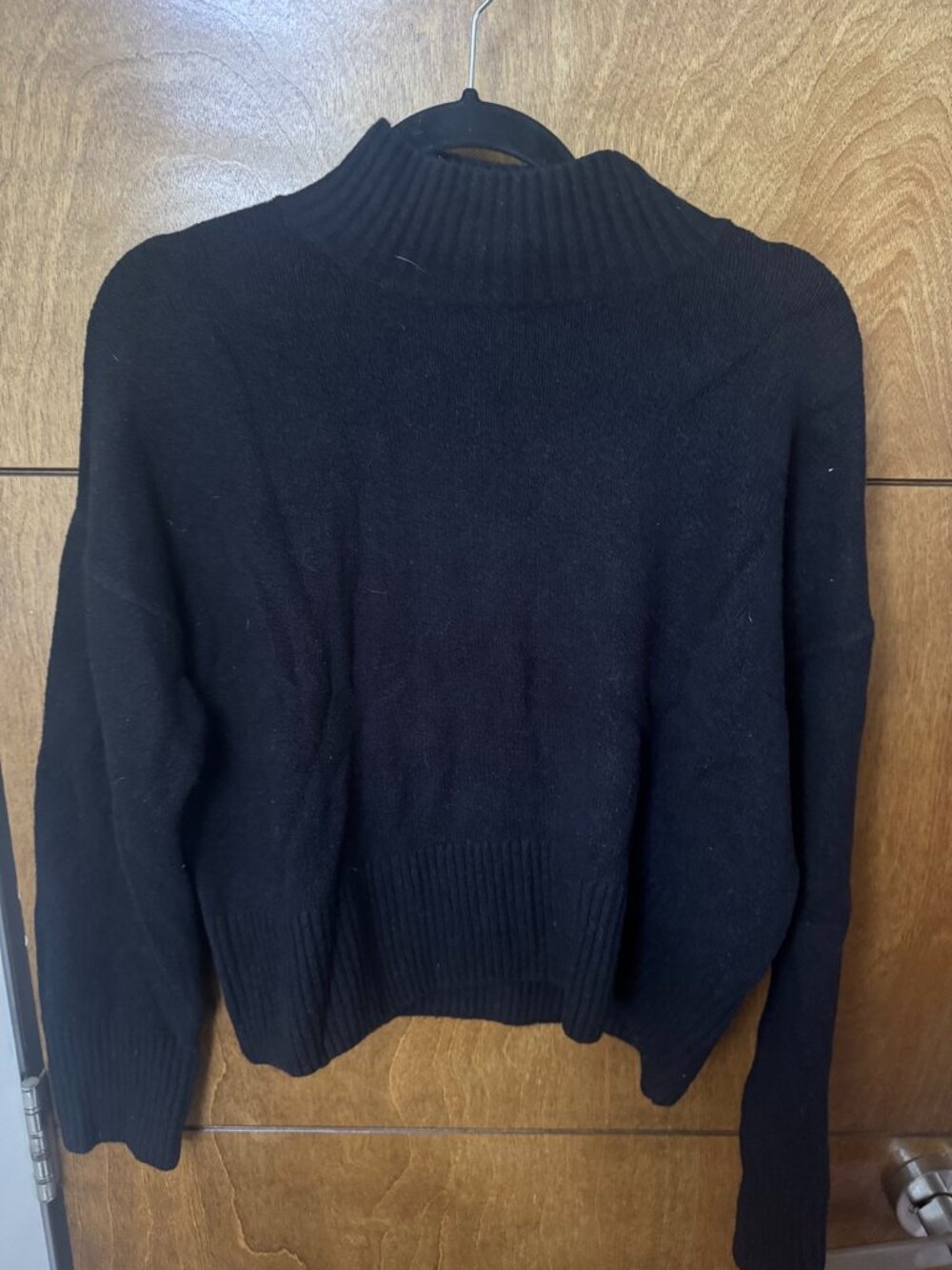 & Other Stories Black Mock Neck Sweater Women's Medium Relaxed Turtleneck